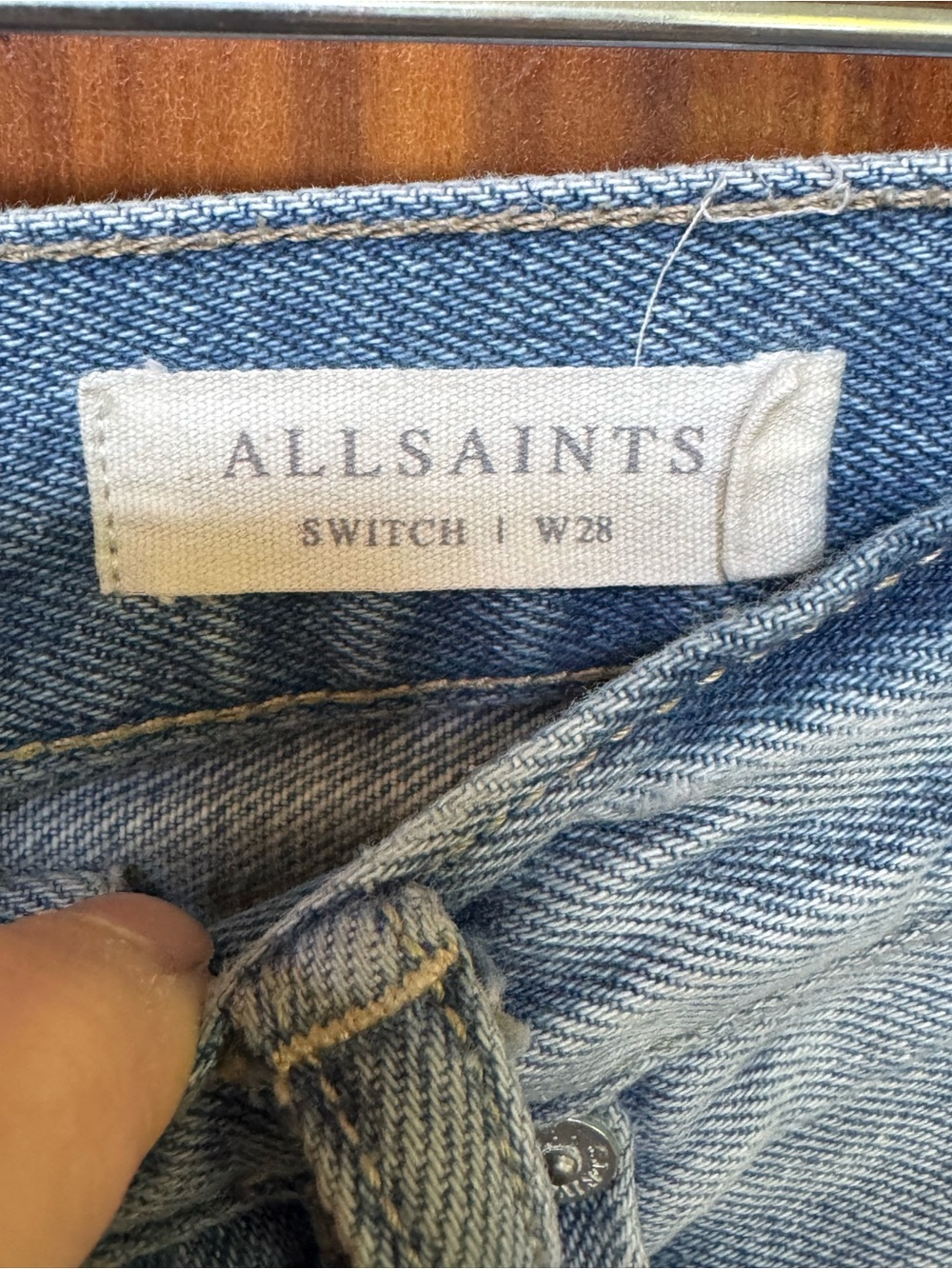 AllSaints Women’s Light Blue Distressed Denim Long Cut-Off Shorts 28 - Picture 3 of 11